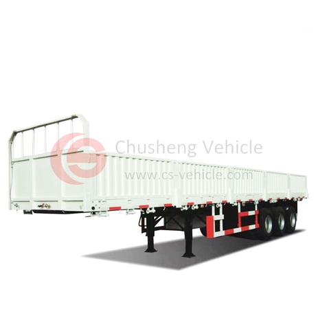 Novo trailer de parede lateral de cerca de 3 eixos para transportação logística