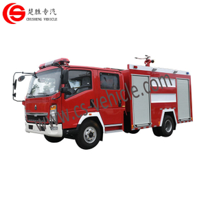 Veículo de resgate de caminhão de combate a incêndio de espuma de água Sinotruk Howo 4x2 2500L com cabine de fileira dupla